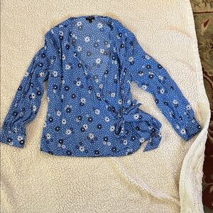 Talbots Blue Floral Blouse